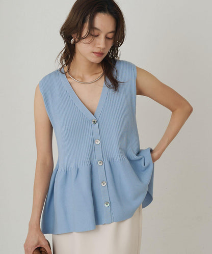 Loungedress 無袖荷葉邊 針織上衣