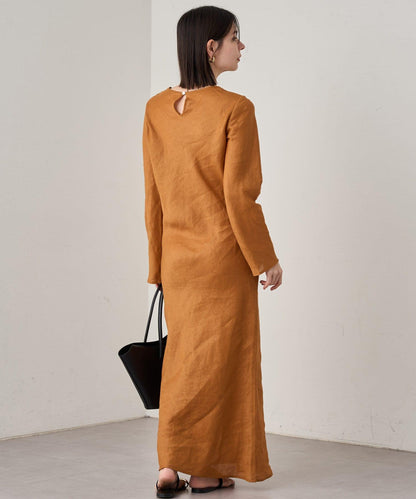 Loungedress 20th 亞麻斜裁連衣裙