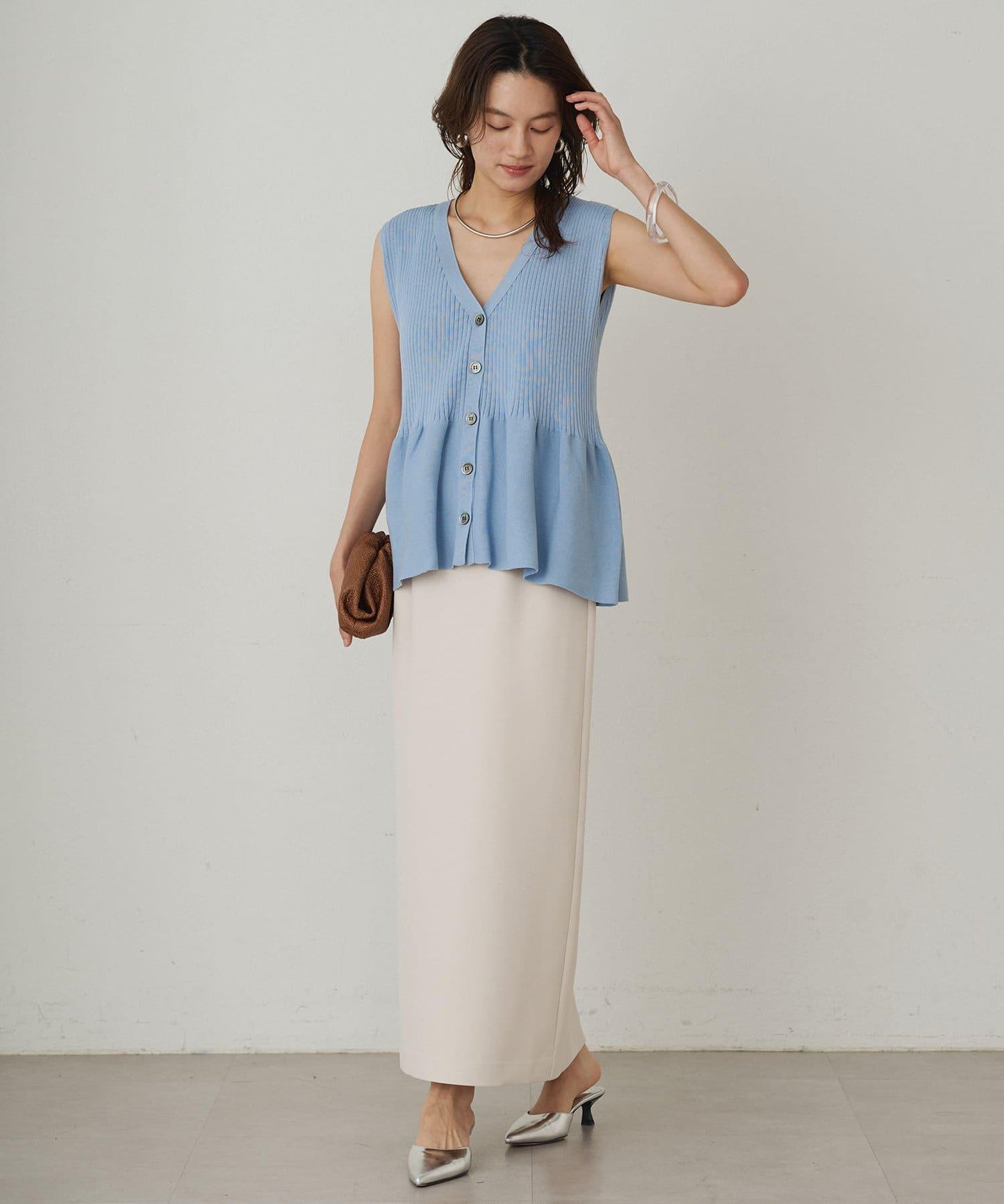 Loungedress 無袖荷葉邊 針織上衣