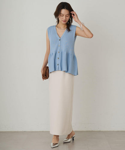 Loungedress 無袖荷葉邊 針織上衣
