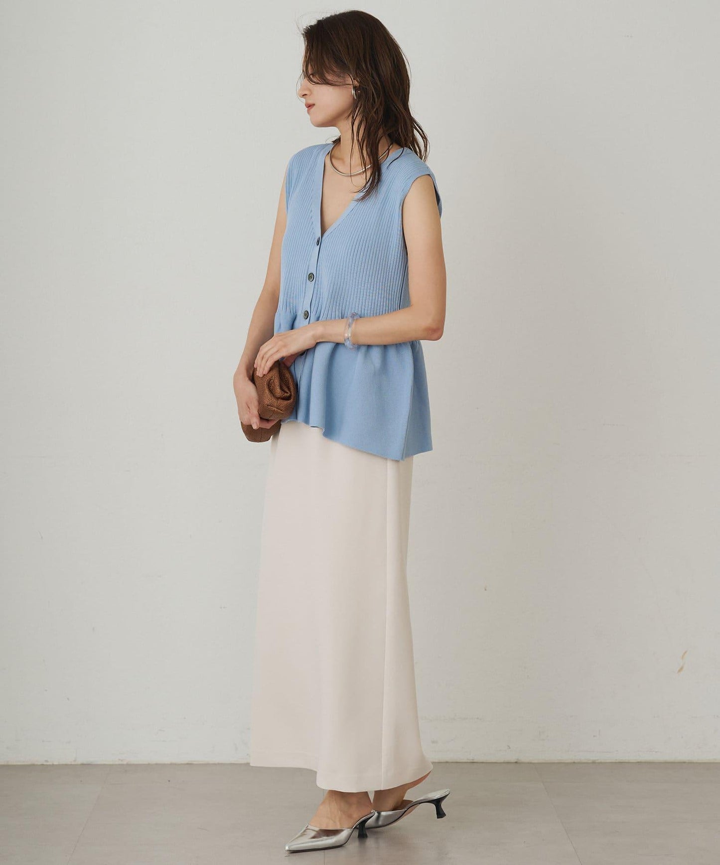 Loungedress 無袖荷葉邊 針織上衣