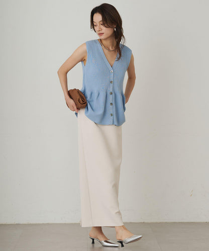 Loungedress 無袖荷葉邊 針織上衣
