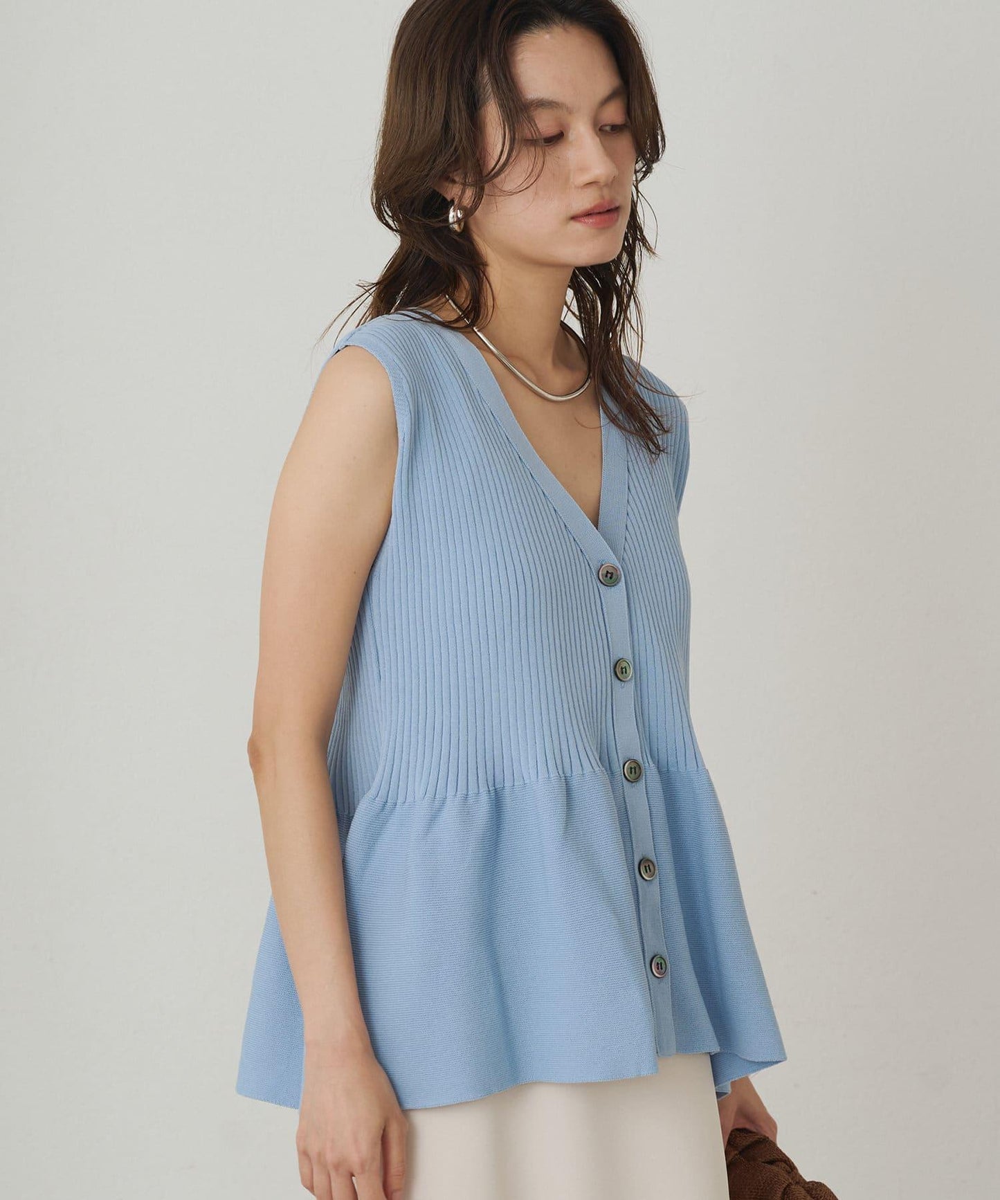 Loungedress 無袖荷葉邊 針織上衣