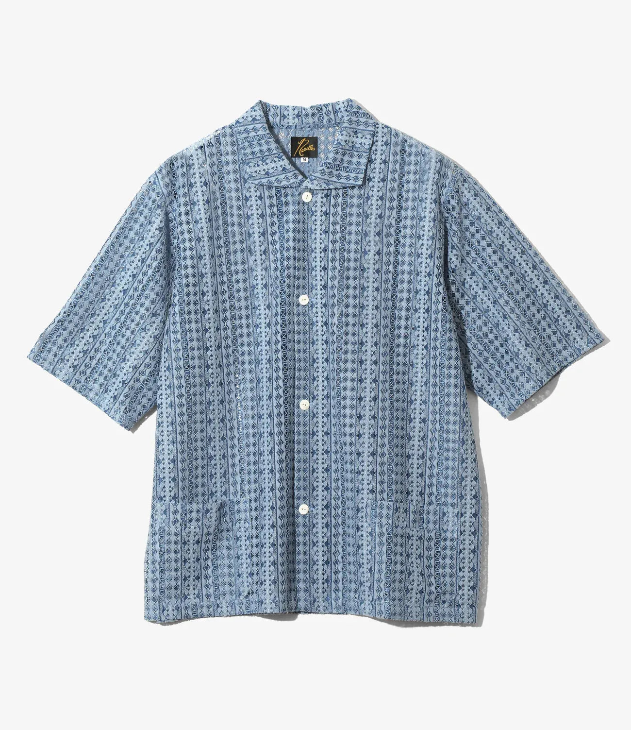 拉舍爾蕾絲 短袖寬角領 Needles S/S Widespread Collar Shirt - Raschel Lace 襯衫