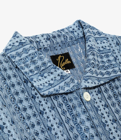 拉舍爾蕾絲 短袖寬角領 Needles S/S Widespread Collar Shirt - Raschel Lace 襯衫