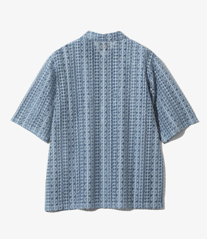 拉舍爾蕾絲 短袖寬角領 Needles S/S Widespread Collar Shirt - Raschel Lace 襯衫