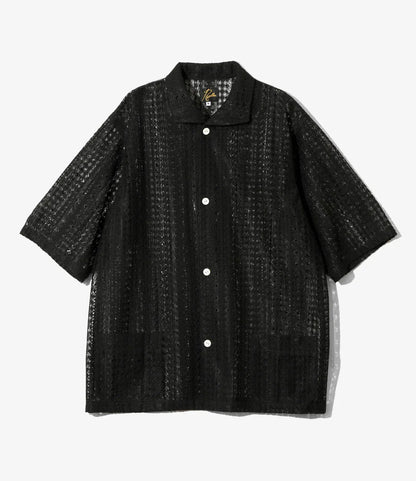 拉舍爾蕾絲 短袖寬角領 Needles S/S Widespread Collar Shirt - Raschel Lace 襯衫