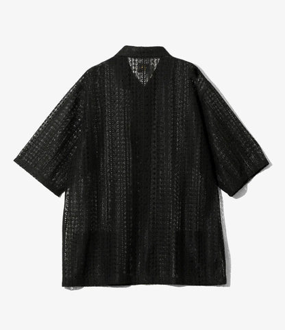 拉舍爾蕾絲 短袖寬角領 Needles S/S Widespread Collar Shirt - Raschel Lace 襯衫