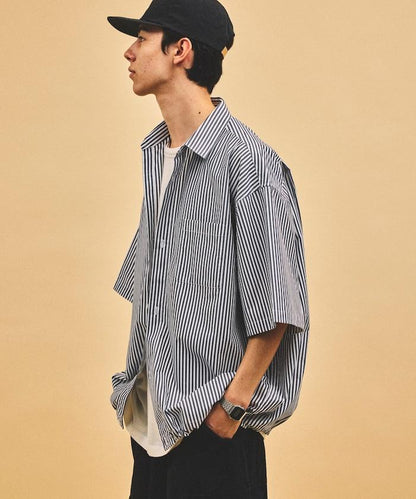 抽繩 經典領口 Typewriter面料 短袖襯衫