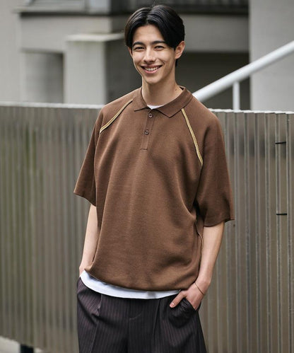 COOL TOUCH 雙面配色 polo領 接觸冷感 針織套頭衫
