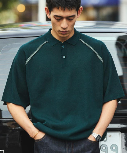 COOL TOUCH 雙面配色 polo領 接觸冷感 針織套頭衫