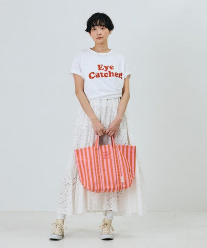 條紋布料雙用托特包