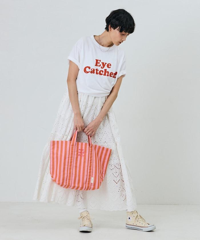 條紋布料雙用托特包