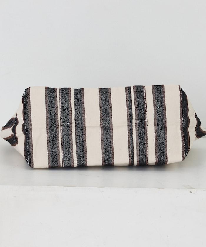 條紋布料雙用托特包