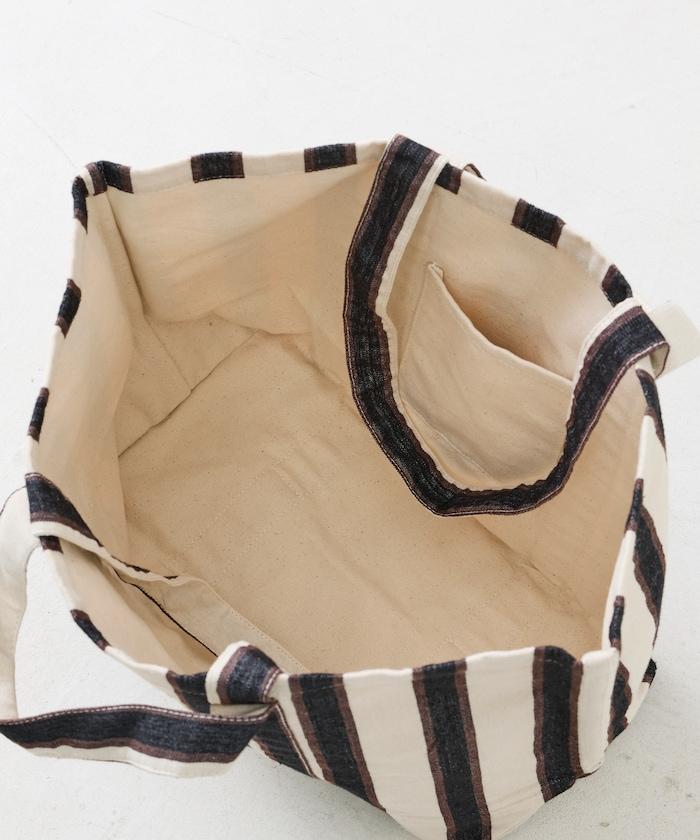 條紋布料雙用托特包