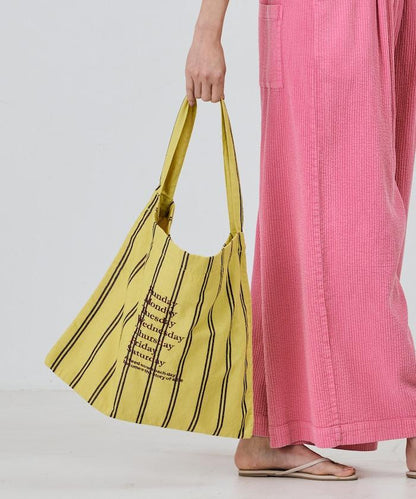 條紋布料單肩包