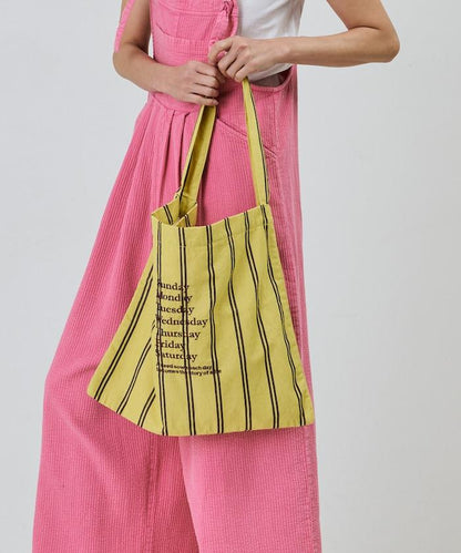 條紋布料單肩包