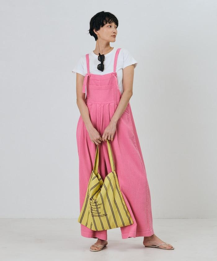 條紋布料單肩包