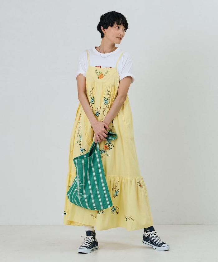 條紋布料單肩包