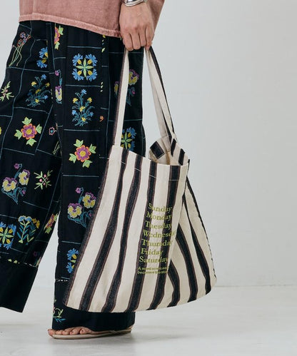 條紋布料單肩包