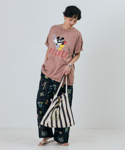 條紋布料單肩包