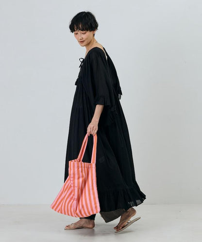 條紋布料單肩包