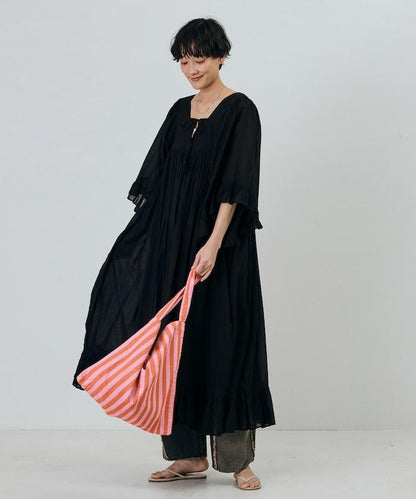 條紋布料單肩包