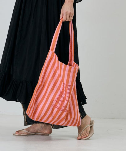 條紋布料單肩包