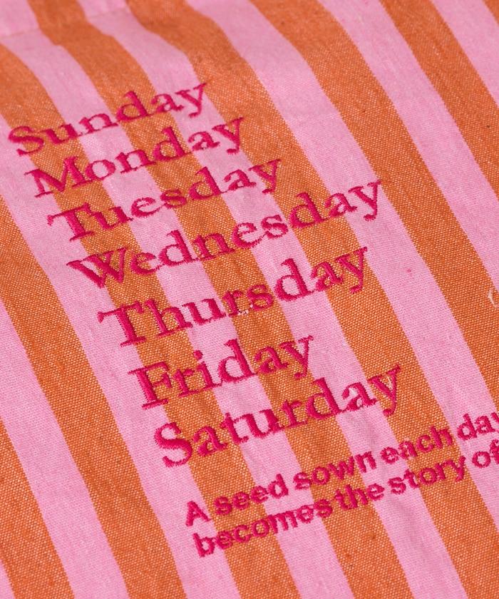 條紋布料單肩包