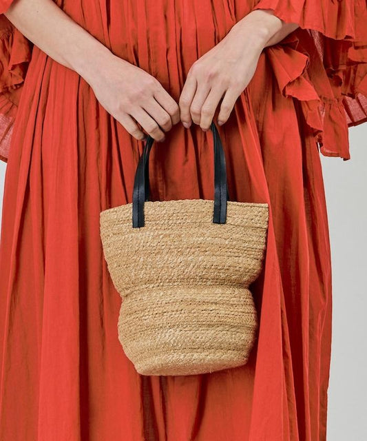 黃麻拼接托特包