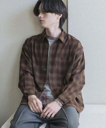 馬德拉斯格紋長袖襯衫