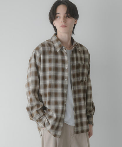 馬德拉斯格紋長袖襯衫