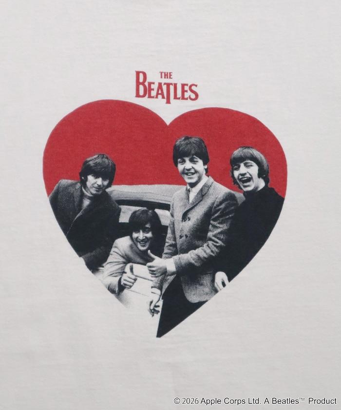 THE BEATLES 攝影印花 對比色領 心形圖案 T恤