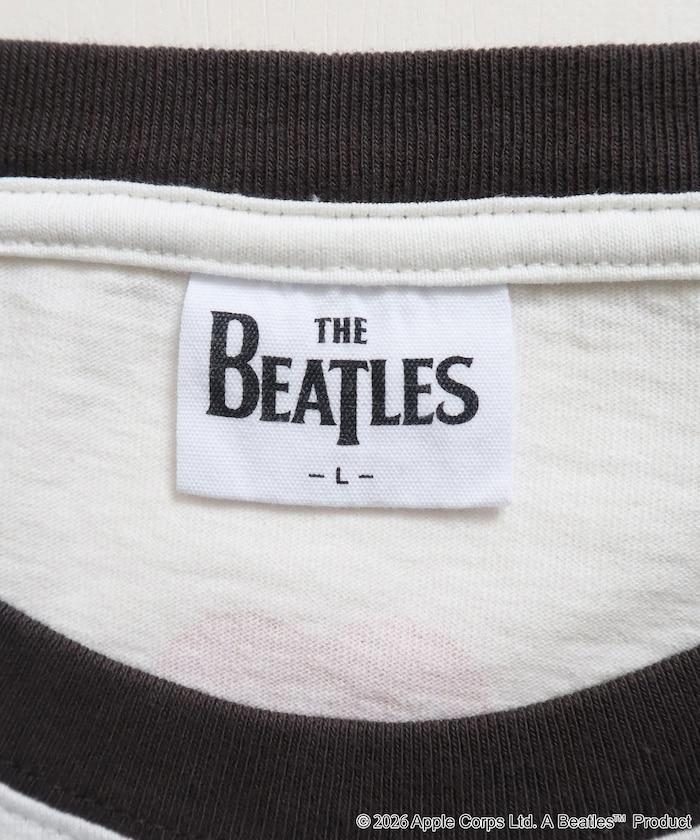 THE BEATLES 攝影印花 對比色領 心形圖案 T恤