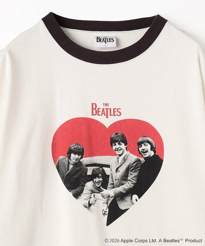 THE BEATLES 攝影印花 對比色領 心形圖案 T恤
