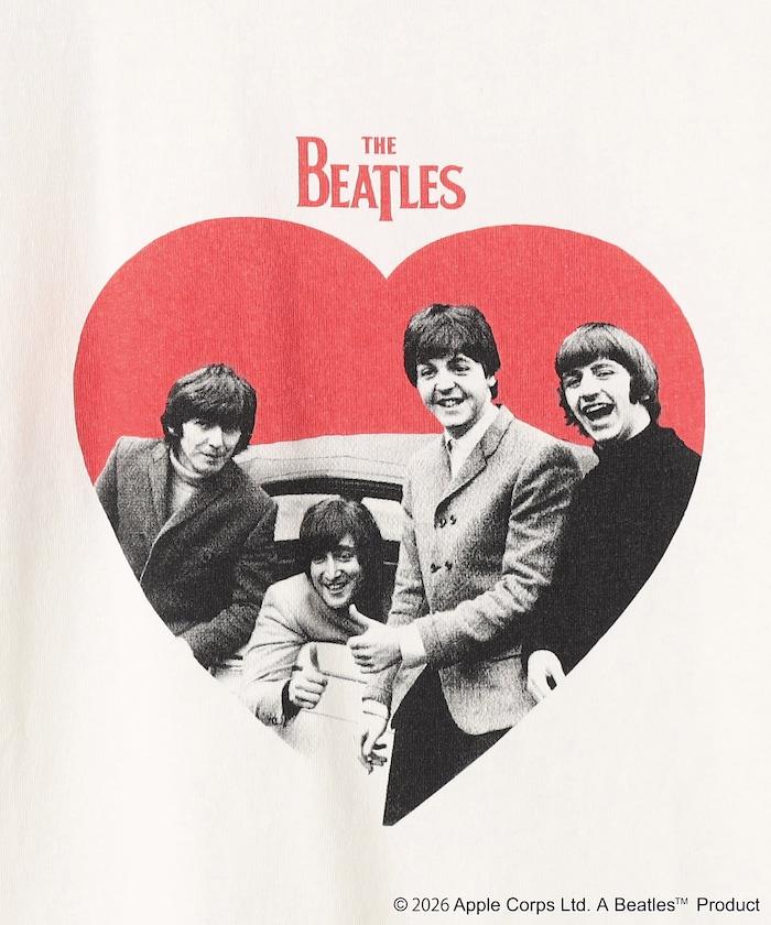 THE BEATLES 攝影印花 對比色領 心形圖案 T恤