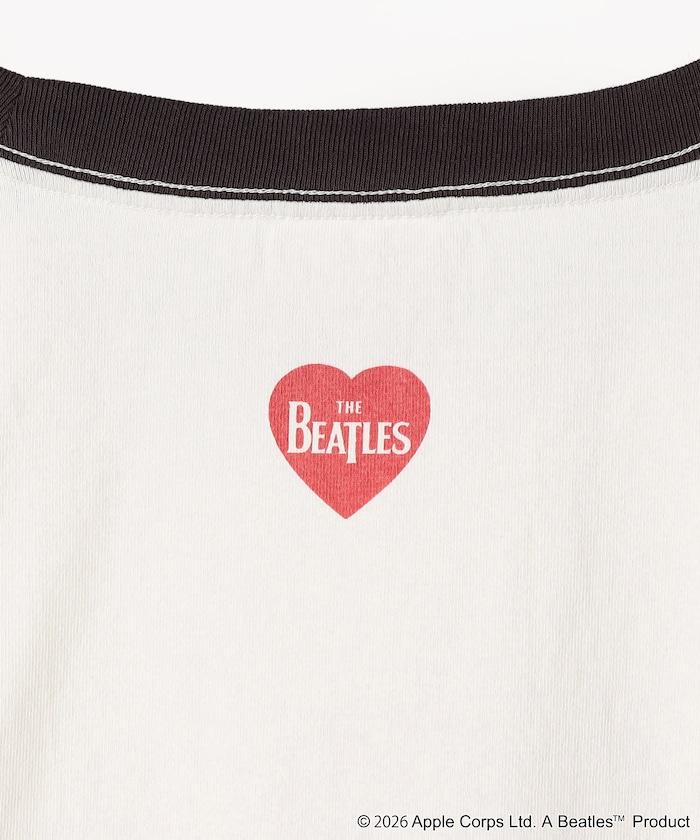 THE BEATLES 攝影印花 對比色領 心形圖案 T恤
