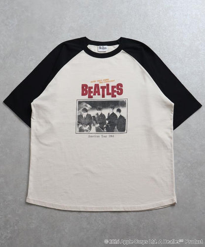 THE BEATLES 大廓形照片印花拼色袖T恤 Tour TEE