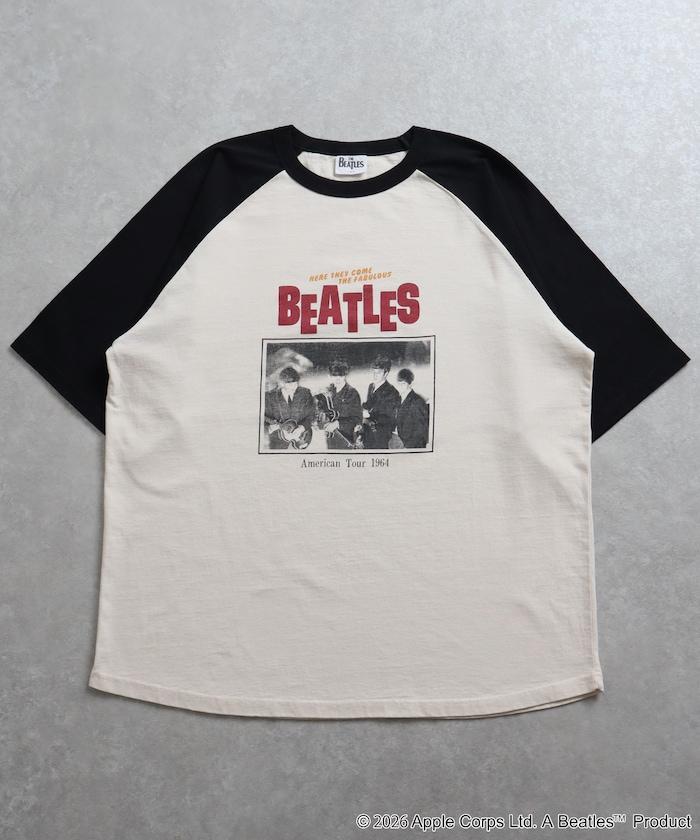 THE BEATLES 大廓形照片印花拼色袖T恤 Tour TEE