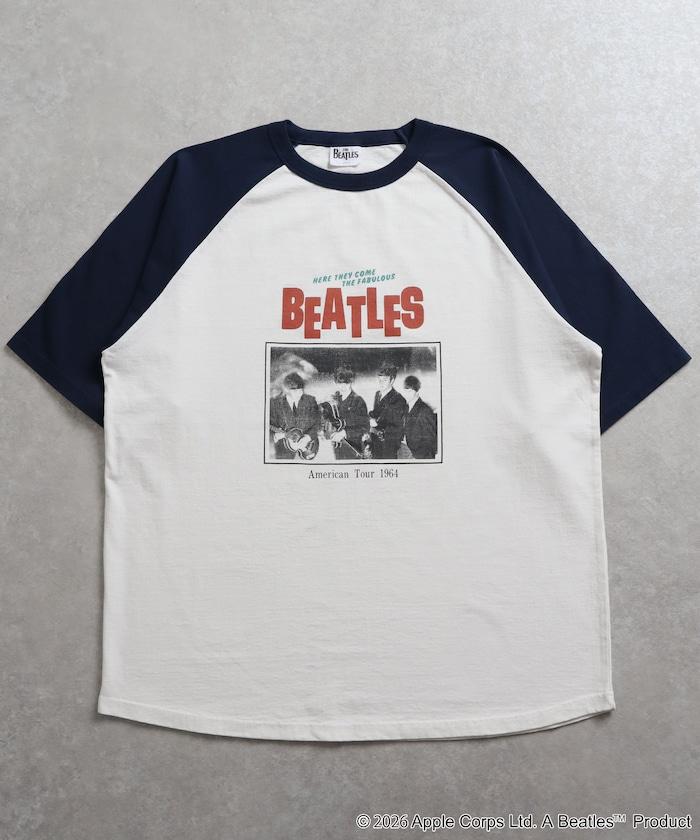 THE BEATLES 大廓形照片印花拼色袖T恤 Tour TEE