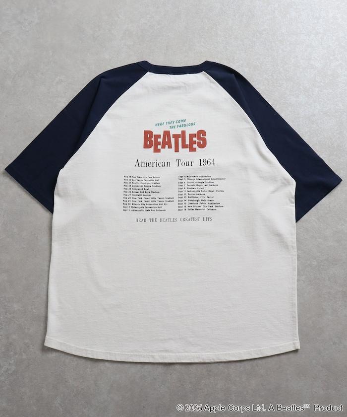 THE BEATLES 大廓形照片印花拼色袖T恤 Tour TEE
