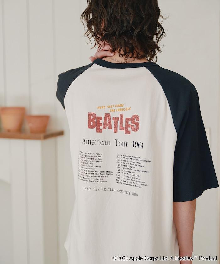 THE BEATLES 大廓形照片印花拼色袖T恤 Tour TEE