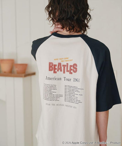 THE BEATLES 大廓形照片印花拼色袖T恤 Tour TEE