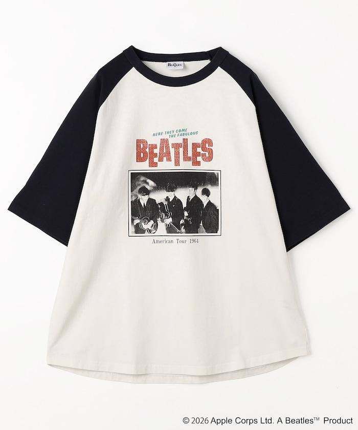 THE BEATLES 大廓形照片印花拼色袖T恤 Tour TEE