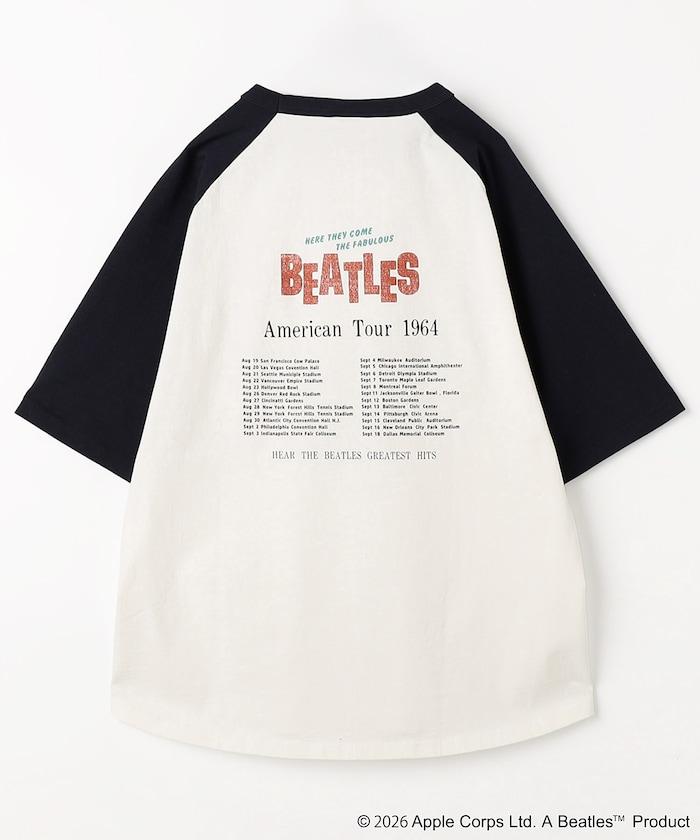 THE BEATLES 大廓形照片印花拼色袖T恤 Tour TEE