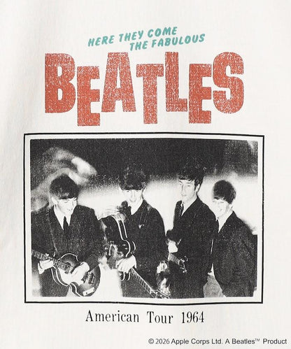 THE BEATLES 大廓形照片印花拼色袖T恤 Tour TEE