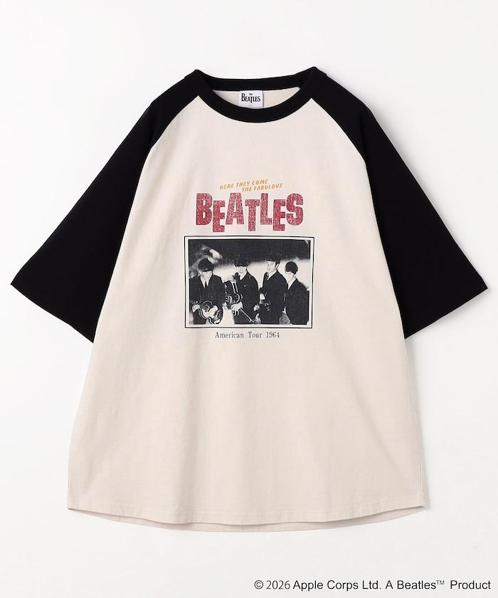 THE BEATLES 大廓形照片印花拼色袖T恤 Tour TEE