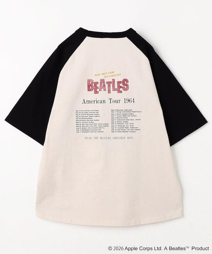 THE BEATLES 大廓形照片印花拼色袖T恤 Tour TEE