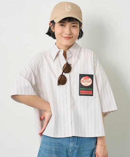 聯名 條紋 後蝴蝶結 短袖襯衫