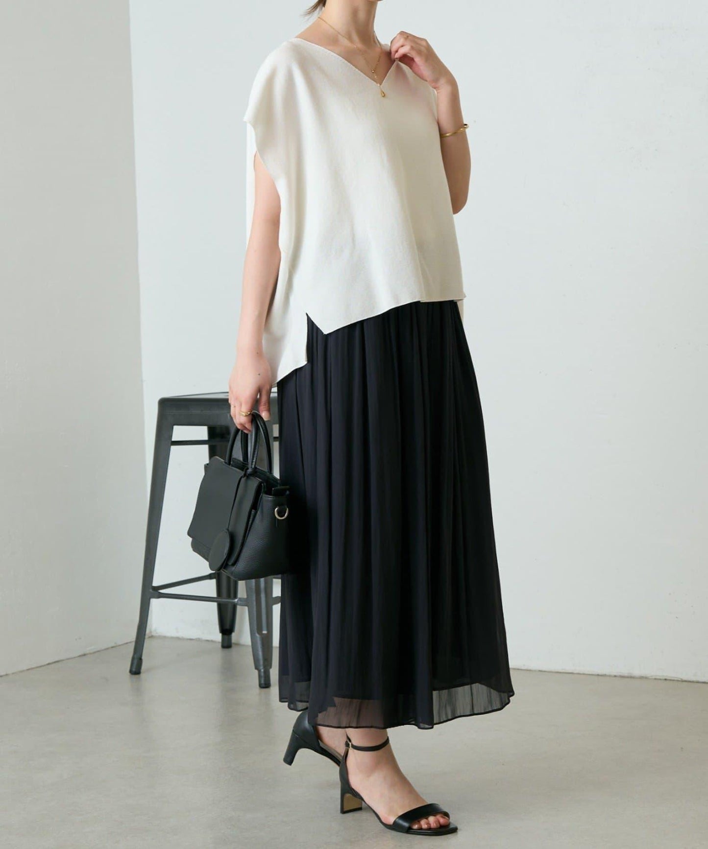 嵌花無袖套頭上衣